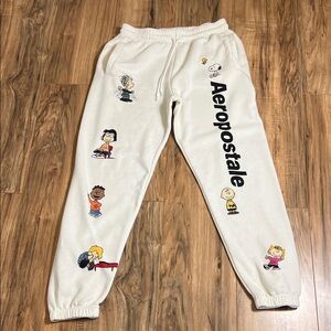 Aeropostale Peanuts Sweatpants Unisex Small Cartoon Characters Joggers Sz S